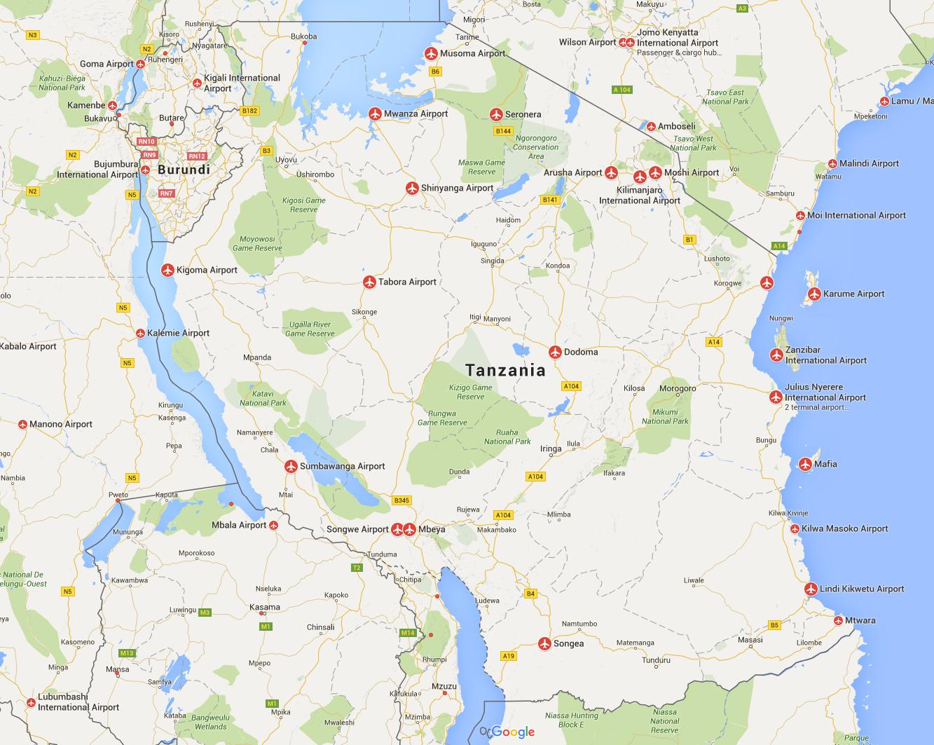 タンザニアの空港地図 地図のタンザニア西国際空港及び大阪国際空港東アフリカ アフリカ