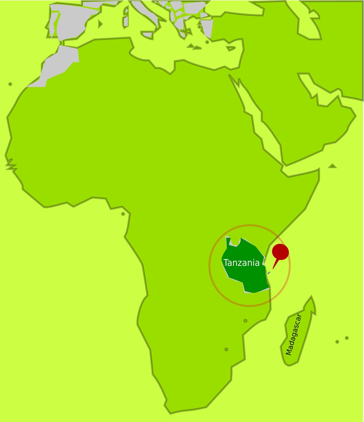 地図のマフィアタンザニア島