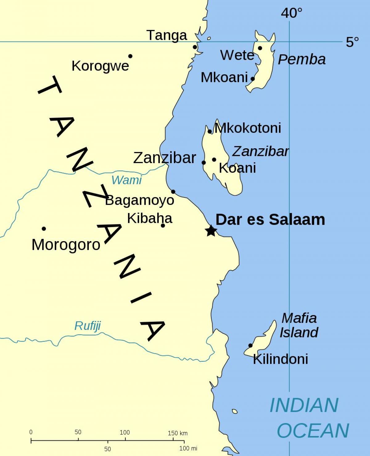 Pemba島タンザニア地図 タンザニア諸島の地図 東アフリカ アフリカ