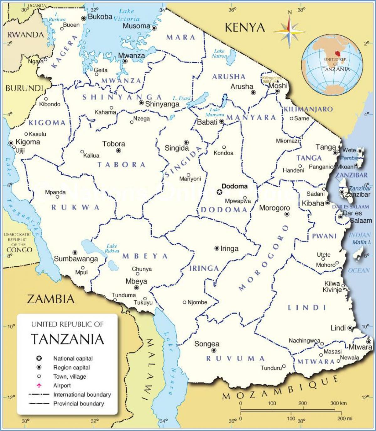 タンザニア事務地図