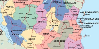 地図のタンザニア政治