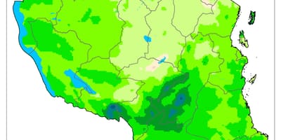 地図のタンザニアの気候