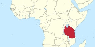 タンザニア、アフリカの地図