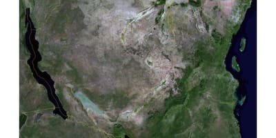 地図人工衛星のタンザニア