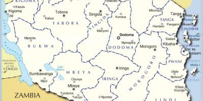 地図のタンザニア地区